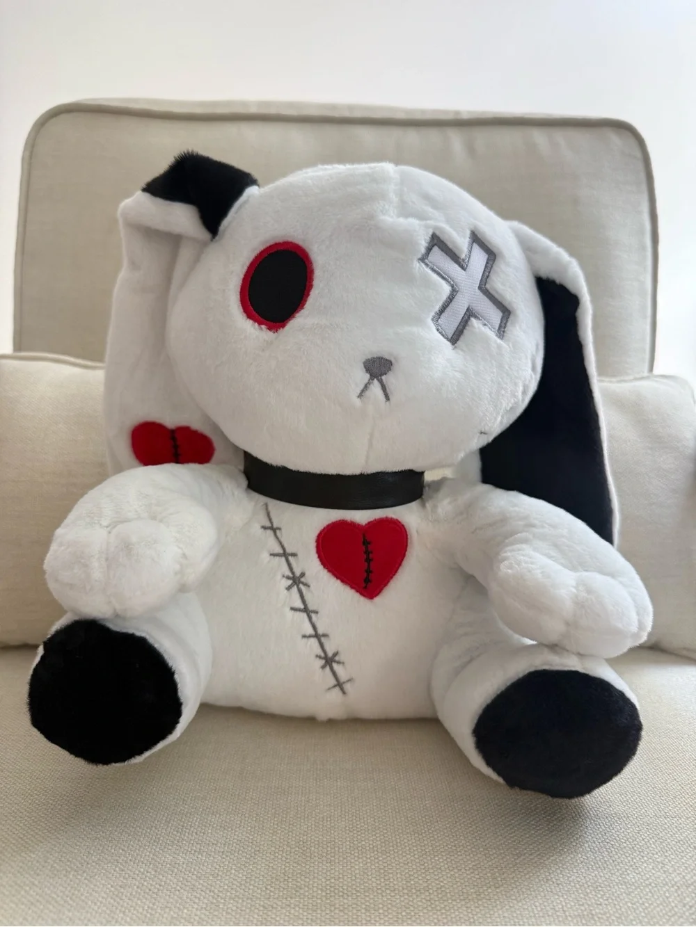 Goth Bunny Plush Rabbit Stuffed Animal Spooky Horror Plush Halloween